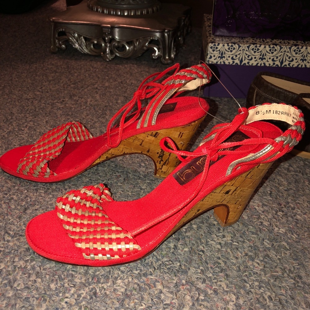 Vintage Red Sandal Heels